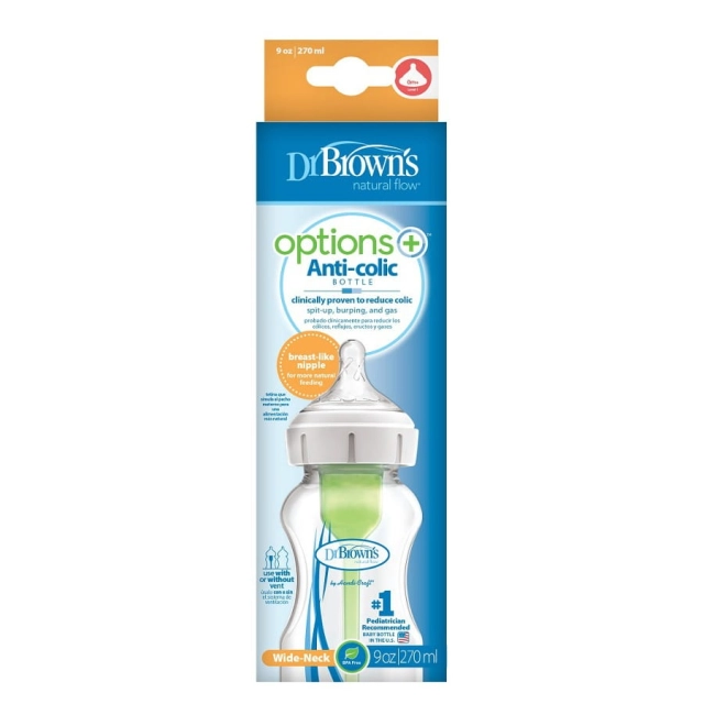 Butelka antykolkowa z szeroką szyjką 270ml OPTIONS PLUS | Dr.Brown's