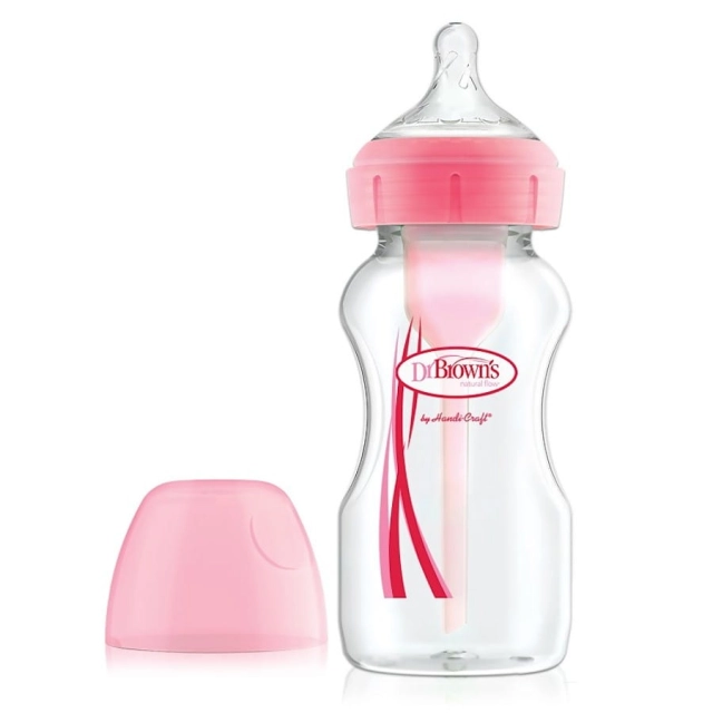 Butelka antykolkowa z szeroką szyjką różowa 270ml OPTIONS PLUS | Dr.Brown's