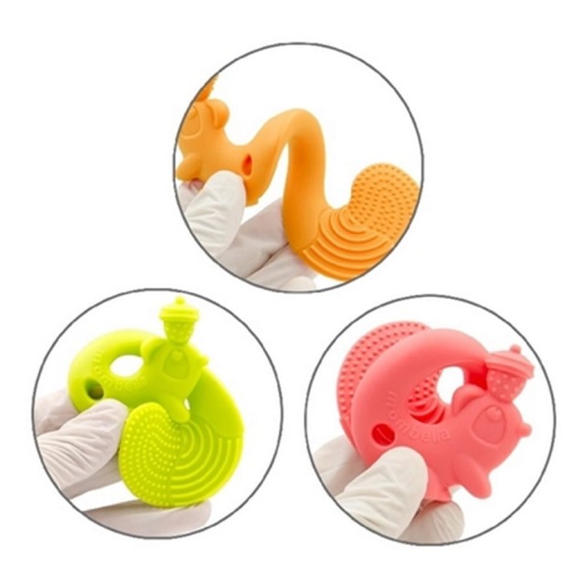 Gryzak silikonowy Squirrel - red | Mombella