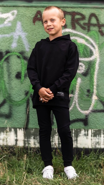 Bluza z kapturem dla chłopca ChillyCzarna - Wualaa by dolce sonno