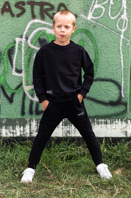 Bluza chłopięca oversize z lini basic WallyCzarna - Wualaa by dolce sonno.jpg