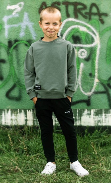 Bluza chłopięca oversize z lini basic WallyKhaki - Wualaa by dolce sonno.jpg