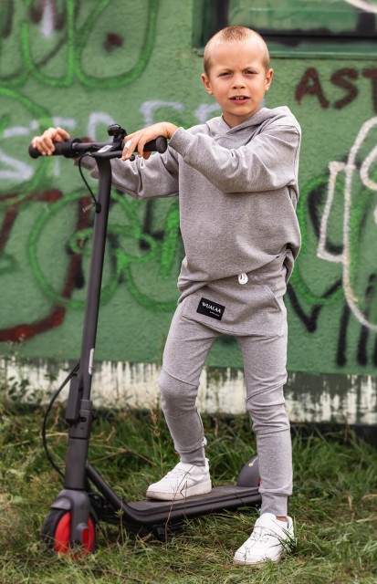Bluza z kapturem dla chłopca ChillySzary melanż - Wualaa by dolce sonno