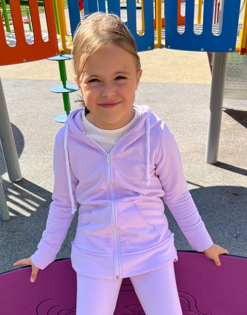 Bluza dziewczęca z kapturem rozpinana CoccoLilac - Wualaa by dolce sonno