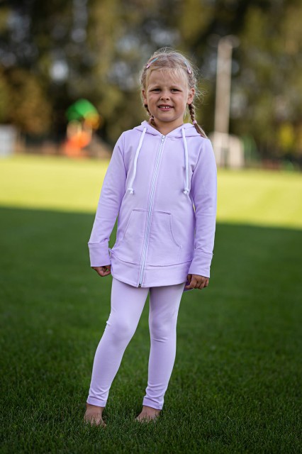 Bluza dziewczęca z kapturem rozpinana CoccoLilac - Wualaa by dolce sonno