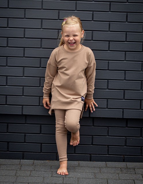 Legginsy prążkowane dla dziewczynki PoppyKawa - Dolce Sonno