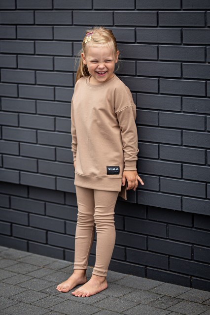 Legginsy prążkowane dla dziewczynki PoppyKawa - Dolce Sonno