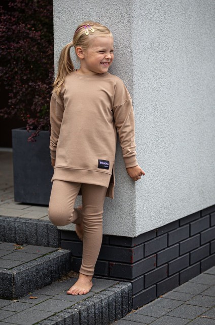 Legginsy prążkowane dla dziewczynki PoppyKawa - Dolce Sonno