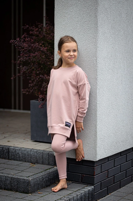 Legginsy prążkowane dla dziewczynki Poppy Blush - Dolce Sonno