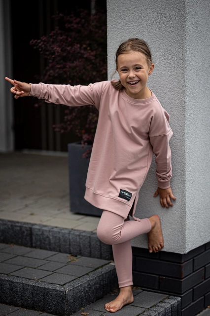 Legginsy prążkowane dla dziewczynki Poppy Blush - Dolce Sonno