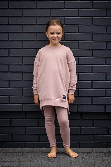 Legginsy prążkowane dla dziewczynki Poppy Blush - Dolce Sonno