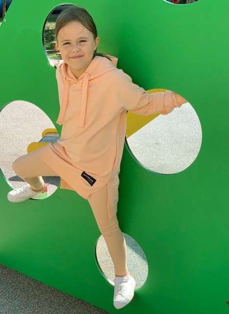 Legginsy prążkowane dla dziewczynki PoppyOrange - Dolce Sonno