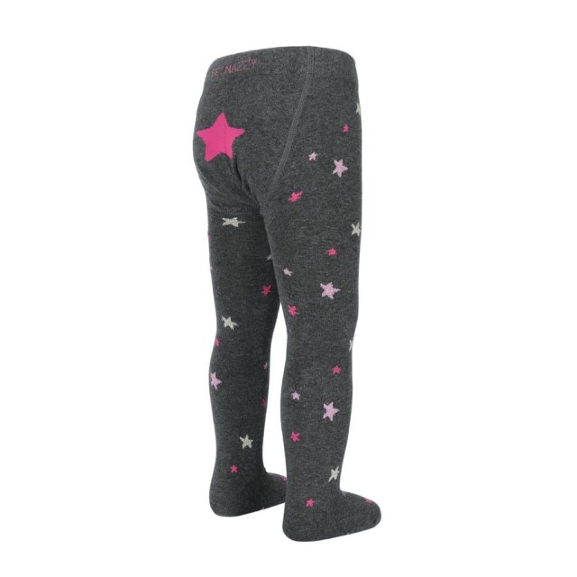 Rajstopy niemowlęce bawełniane grafitowe w gwiazdki - Be Snazzy