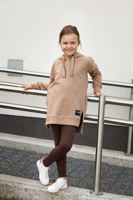 Legginsy dziewczęce długie Czekolada - Wualaa by Dolce Sonno