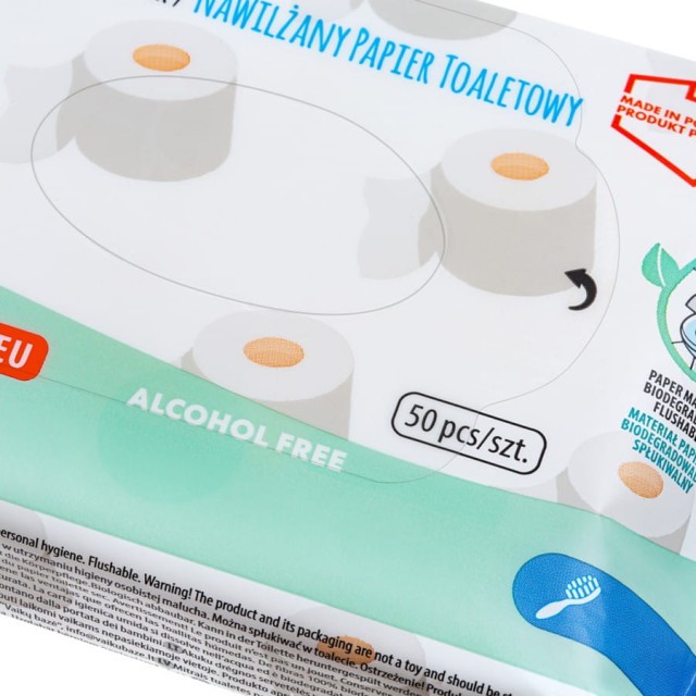 Papier toaletowy nawilżany wodą o zapachu mango dla dzieci i dorosłych - Akuku