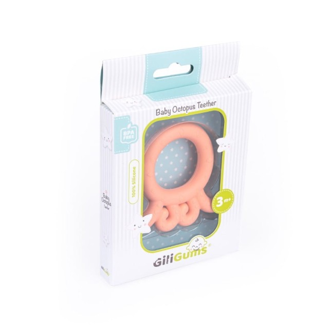 Giligums Gryzak silikonowy pomarańczowa ośmiornica