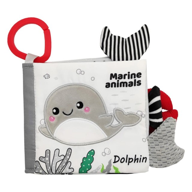 Kontrastowa książeczka sensoryczna, Marine animals | A0480 Akuku