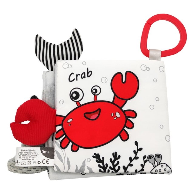 Kontrastowa książeczka sensoryczna, Marine animals | A0480 Akuku