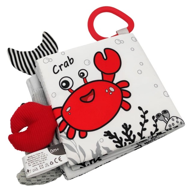 Kontrastowa książeczka sensoryczna, Marine animals | A0480 Akuku