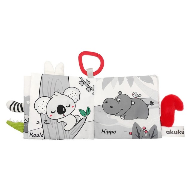 Kontrastowa książeczka sensoryczna, Animal kingdom | A0481 Akuku