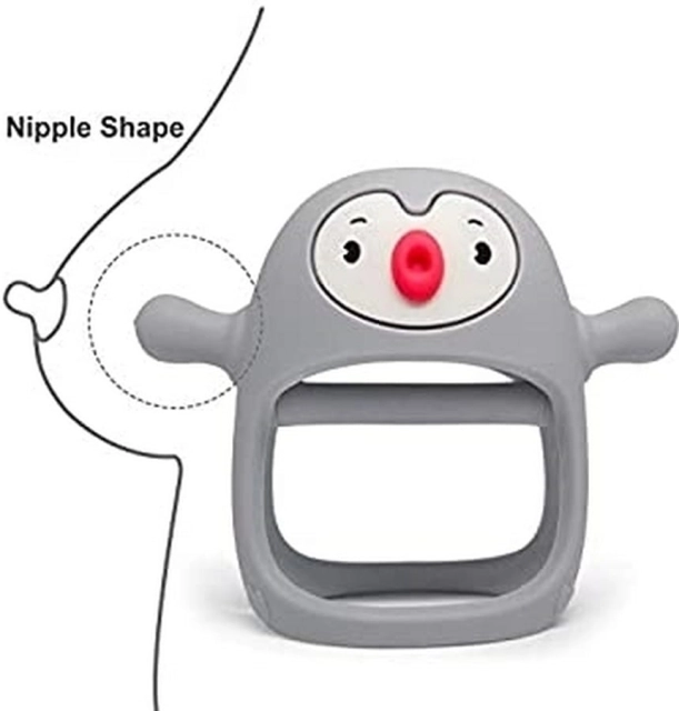 Smily Mia Gryzak silikonowy Pingwin Light grey