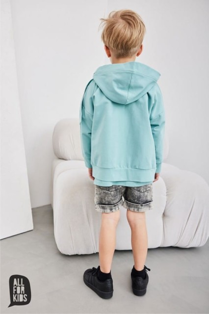 Szorty chłopięce, krótkie spodenki jeansowe grafit - All for Kids