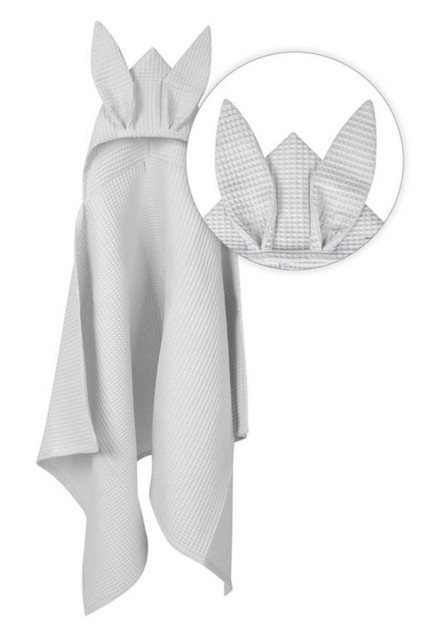 Okrycie kąpielowe Wafel Prestige Bunny 70x140cm - jasny szary | BabyMatex - TB0546_42