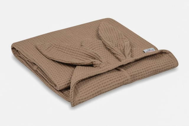 Okrycie kąpielowe Wafel Prestige Bunny 70x140cm - brąz | BabyMatex - TB0546_17