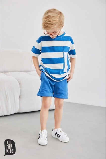 Szorty bawełniane dla chłopca, niebieskie - All for Kids