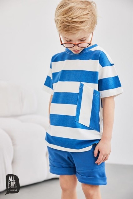 Szorty bawełniane dla chłopca, niebieskie - All for Kids