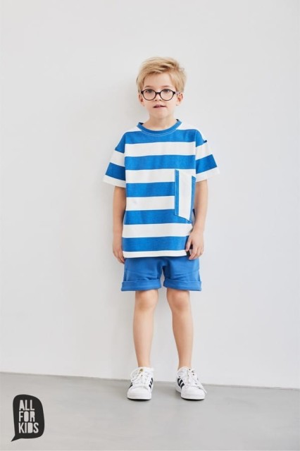 Szorty bawełniane dla chłopca, niebieskie - All for Kids