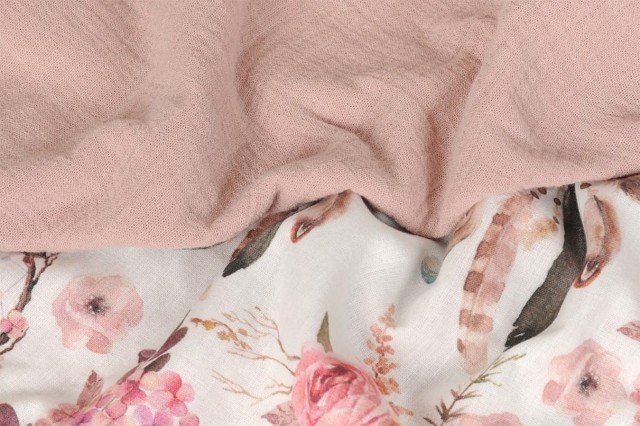 Muślinowe okrycie kąpielowe "Muslin Design" - Puder róż | BabyMatex - TB0443_03