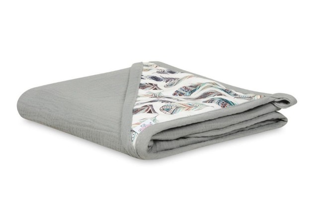 Muślinowe okrycie kąpielowe "Muslin Design" - szare | BabyMatex - TB0443_08