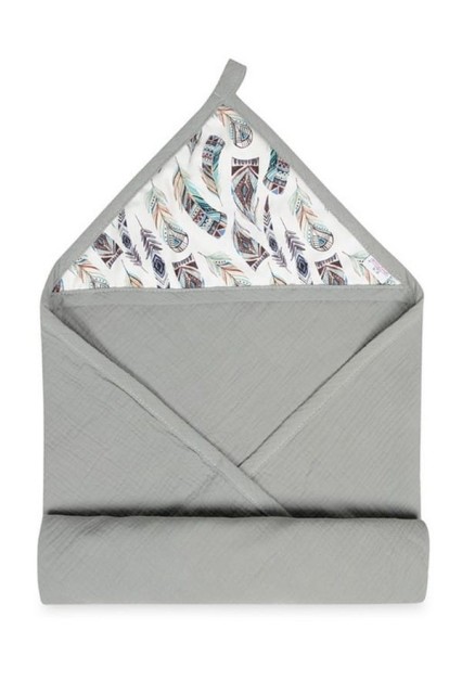 Muślinowe okrycie kąpielowe "Muslin Design" - szare | BabyMatex - TB0443_08
