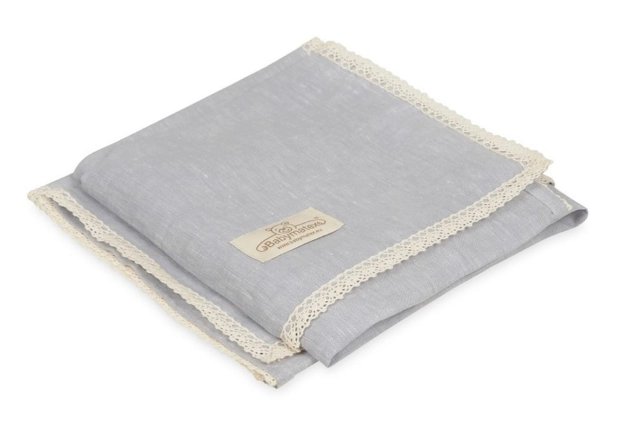 Lniany kocyk niemowlęcy "Linen" jasny szary | BabyMatex