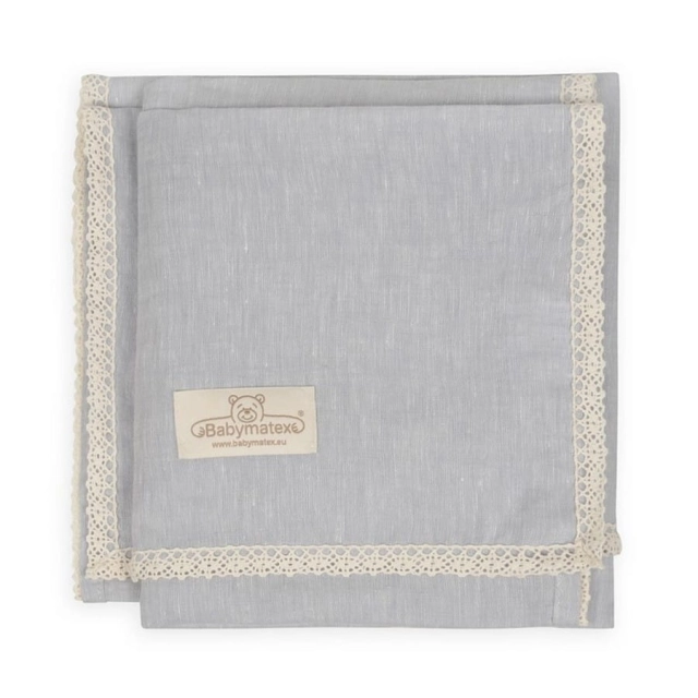 Lniany kocyk niemowlęcy "Linen" jasny szary | BabyMatex