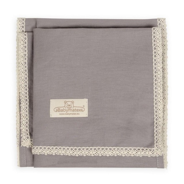 Lniany kocyk niemowlęcy "Linen" ciemny szary | BabyMatex