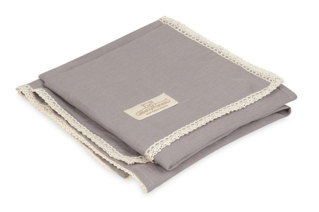Lniany kocyk niemowlęcy "Linen" ciemny szary | BabyMatex