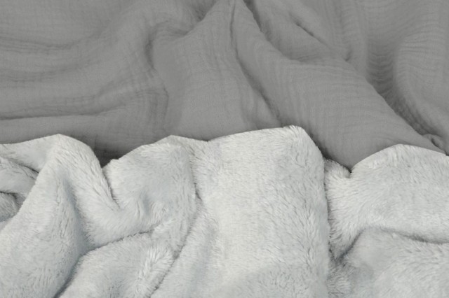 Kocyk z kapturem "Koala Muslin" Jasny szary/szary | BabyMatex