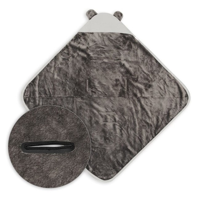 Kocyk z kapturem "Koala Muslin" Ciemny brąz/szary | BabyMatex