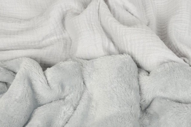 Kocyk z kapturem "Koala Muslin" Jasny szary/jasny szary | BabyMatex