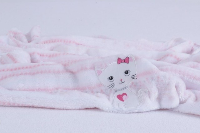 Kocyk z ozdobnym haftem RICCO | BabyMatex - TB0333_RI4B