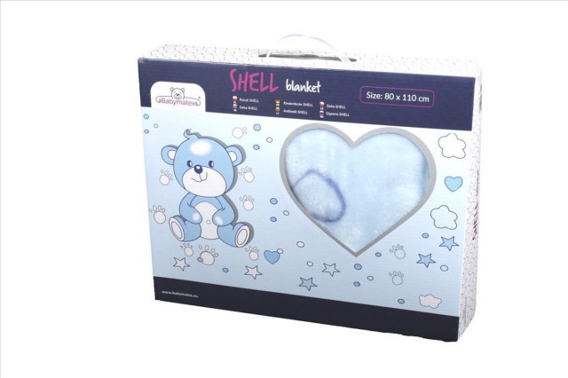 Kocyk dla dzieci i niemowląt Shell - Niebieski | Babymatex TB0394_02