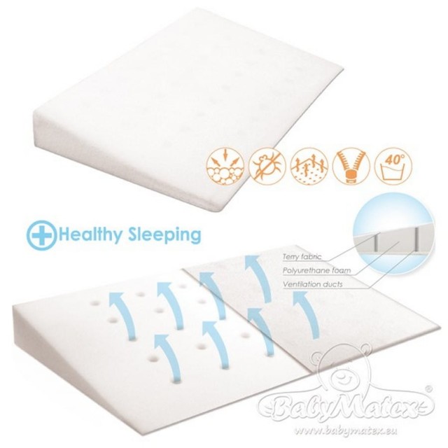 Poduszka Klin Original do łóżeczka, kołyski 60x36cm - dwustronna - szara | Babymatex