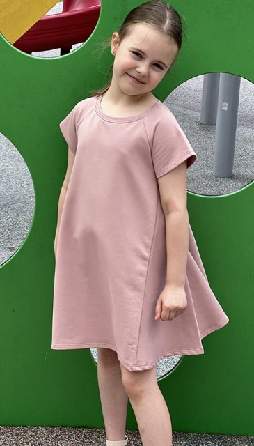 Sukienka dziewczęca z dzianiny dresowej Holly/Blush Girl Summer - Dolce Sonno