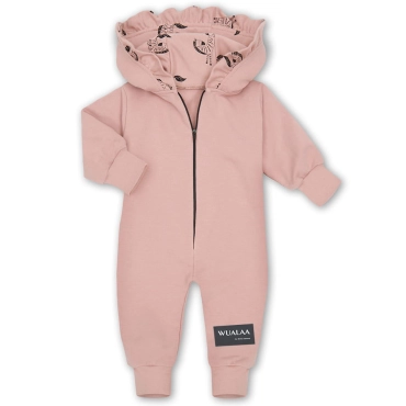 Kombinezon dresowy z kapturem dla niemowlaka Blush/Zebra Blush - Dolce Sonno 
