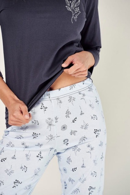 Bawełniana piżama damska 3/4 Magnolia | Taro 2973