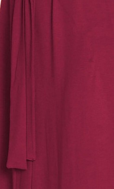 Długi szlafrok damski Visa z delikatnej dzianiny - Bordowy | DeLafense - 942