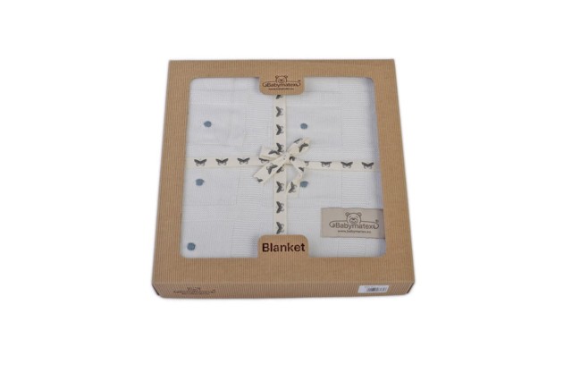 Kocyk niemowlęcy bambusowy Accent Biały | Baby Matex