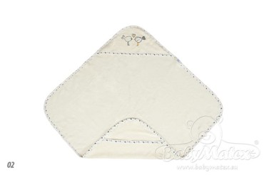 Kremowe okrycie kąpielowe 100x100 ręcznik z kapturkiem MAXI PLUS | BabyMatex 